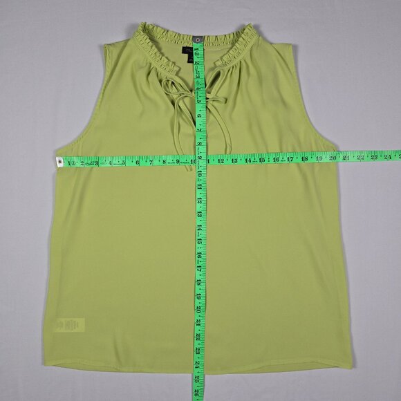 Ann Taylor Factory Green Sleeveless Blouse‎ Medium Tie Neck Minimalist Chic - Picture 11 of 11